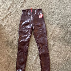 Spanx Faux Paten Leather Leggings (Ruby)